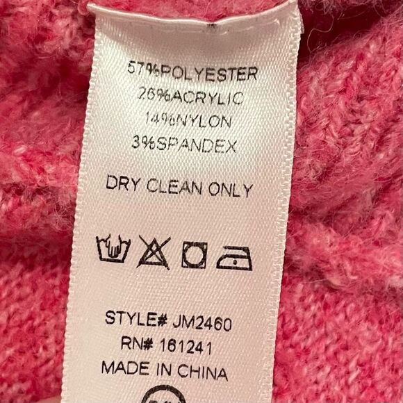 J. Marie Oversized Slouchy Mock Neck Sweater Pink Size M Cozy - Picture 5 of 5